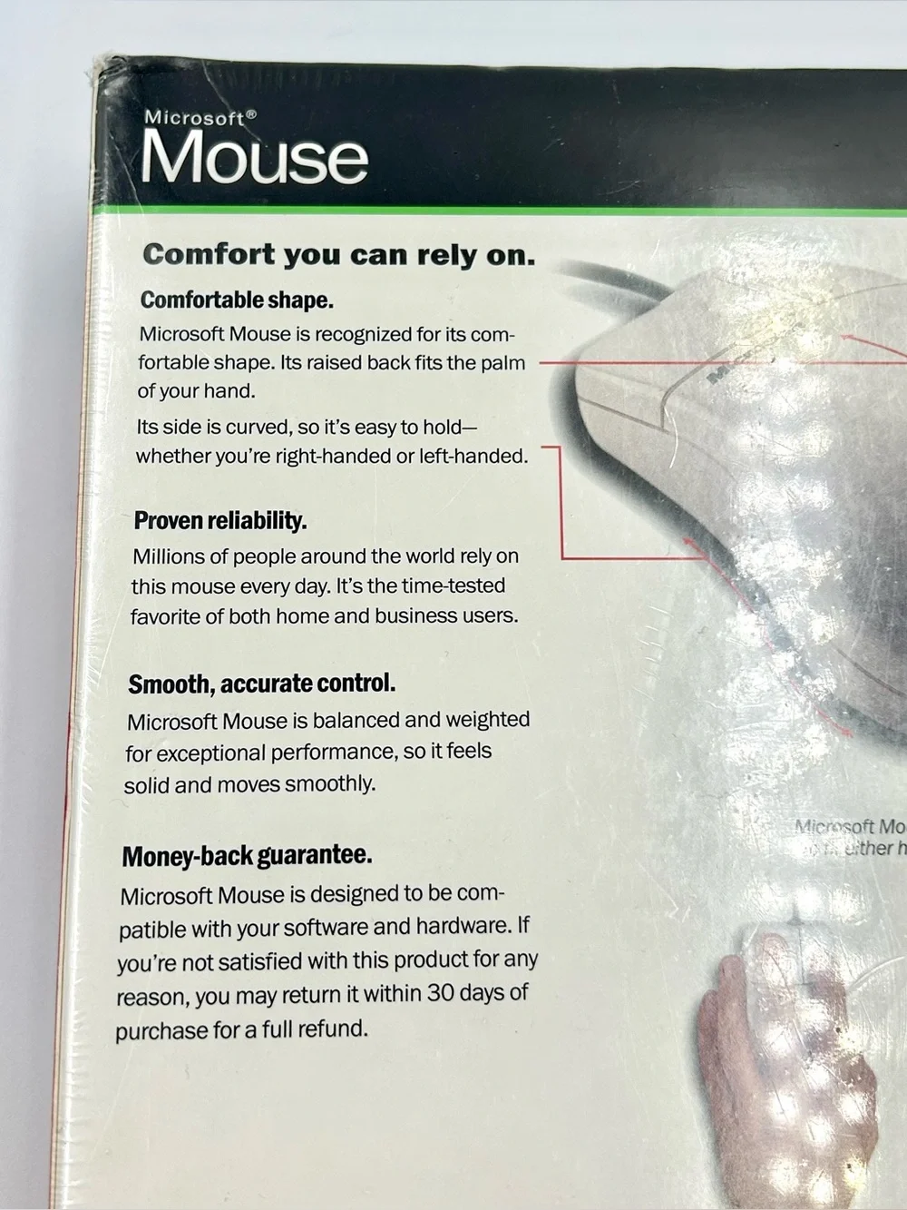 Vintage Microsoft 2 Button PS/2 Computer Mouse New Sealed Intellipoint WIN32